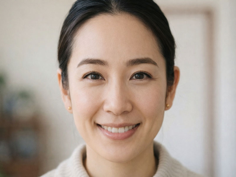 やさしい丸み眉の見本